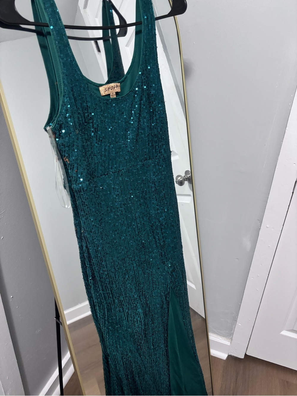 Teal Sequin Maxi Dress - Elegant Evening Gown